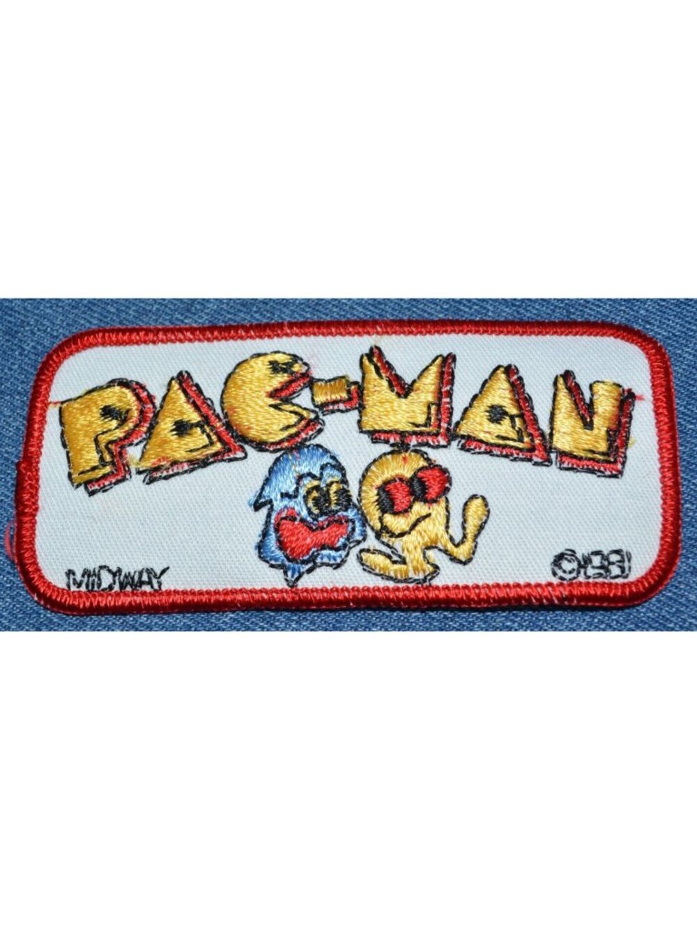 Original NOS Vintage 80s PAC-MAN 4" Patch MIDWAY NAMCO Arcade Video Game Retro